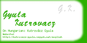 gyula kutrovacz business card